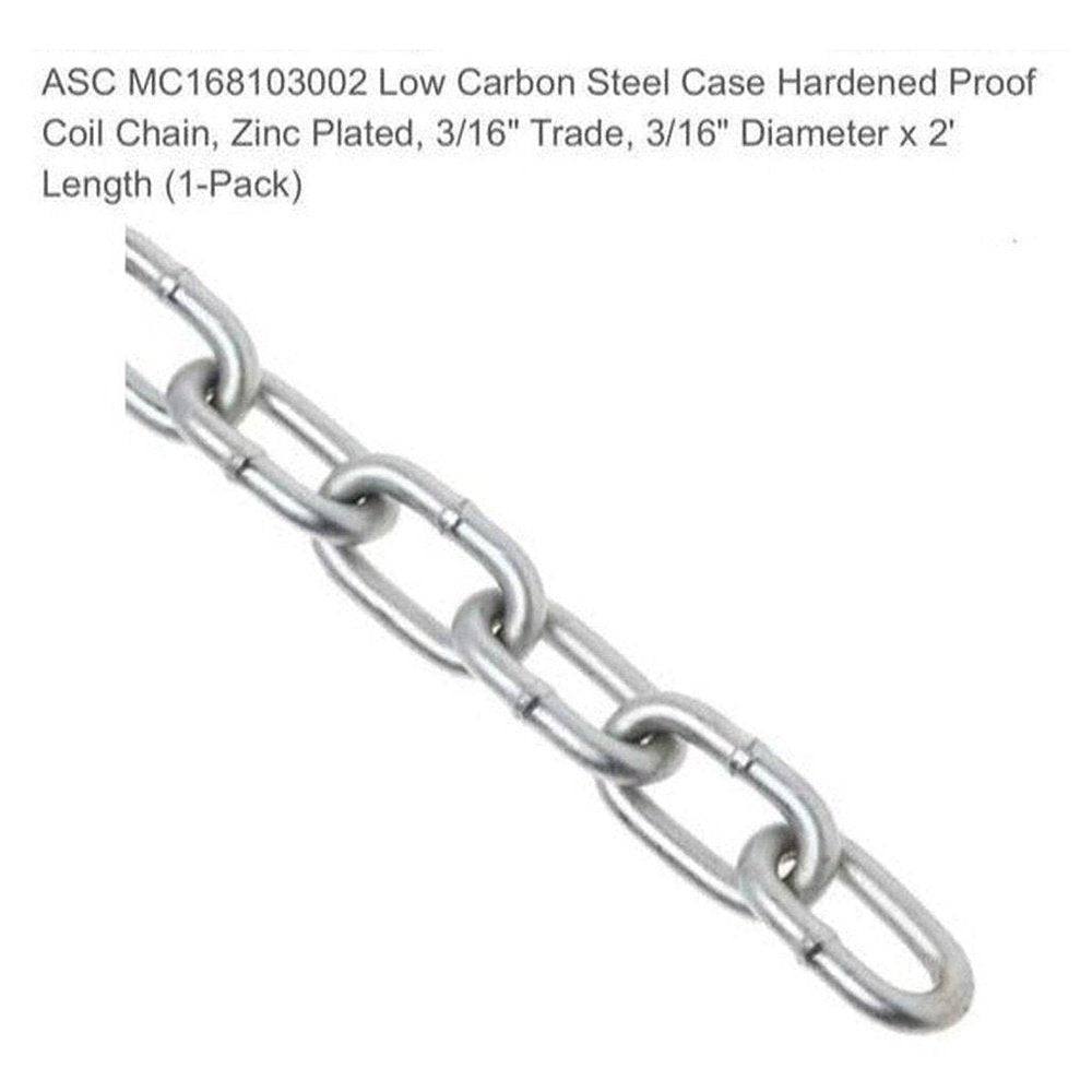 2 Feet of 3/16" Steel Proof Chain